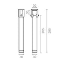 CONJUNTO DE 4 PERNAS BASE PT25 30X30X255MM SEM RODA, PRETO 96400