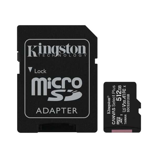 MICRO SDXC 512GB CANVAS SELECT PLUS 100R A1 C10 CARD + ADP