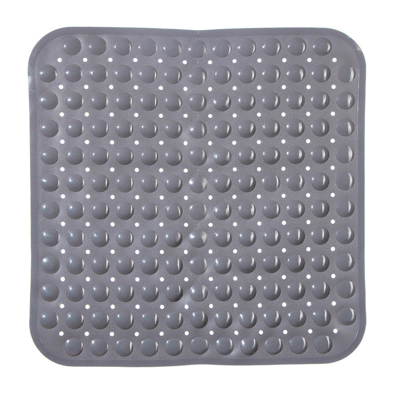 TAPETE DUCHE ANTIDERRAPANTE PVC CINZENTO QUADRADO 54X54CM