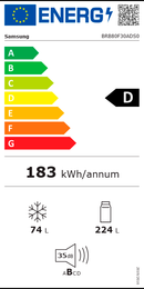 FRIGORÍFICO COMBINADO SAMSUNG BRB80F30ADS0E 194X54 NF ENCASTRE