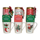 CANECA DE NATAL COM BOLACHAS E MISTURA DE CHOCOLATE QUENTE. 3 VAR