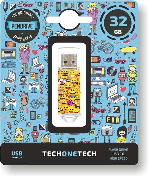 PEN DRIVE 32GB TECH ONE TECH EMOJIS USB 2.0