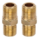 CONECTORES DUPLOS LATÃO MACHO ¼ MACHO ¼ POL., 2 UN.