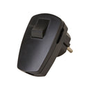 PLUG ÂNGULO PRETO 2P+E COM INTERRUPTOR 3X1,5MM 16A. KOPP