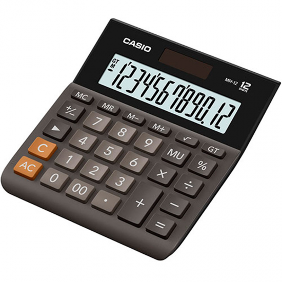 CALCULADORA CASIO WIDE H SERIES MH-12 NEGRA