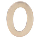 NUMERO 0 LATÃO POLIDO 10CM FIXAÇÃO INVISIVEL EDM