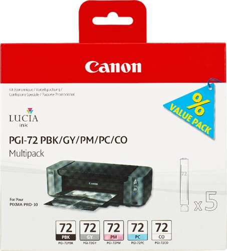 PACK 5 TINTEIROS CANON PGI 72