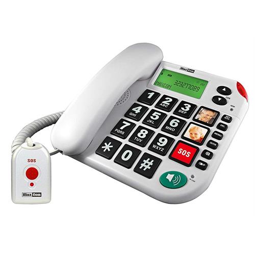 TELEFONE FIXO MAXCOM C/COMANDO SOS KXT481 BRANCO