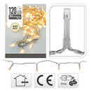 GRINALDA MINI LIGHT BRANCO QUENTE 120 LEDS FIXOS CABO TRANSPARENT