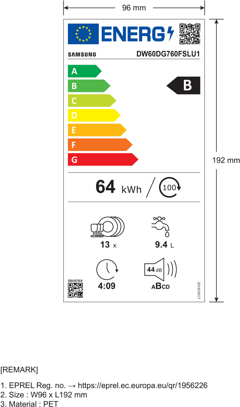 MÁQUINA DE LAVAR LOUÇA SAMSUNG - DW-60DG760FSLU1