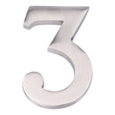 NUMERO 3 NIQUEL MATE 10CM FIXAÇÃO INVISIVEL EDM