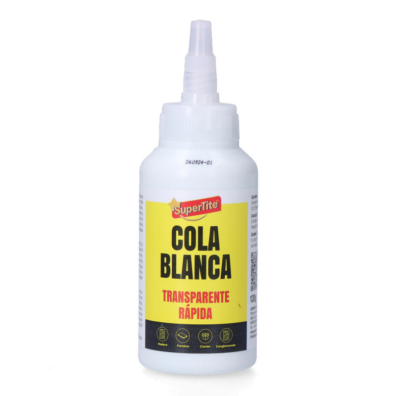 COLA BRANCA SECA TRANSPARENTE, 120G