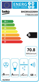 Beko BHCB91622BXH exaustor para cozinha 613 m³/h