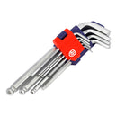 CHAVES ALLEN CR-V COM EXTREMIDADE ESFÉRICA, JOGO DE 9 PEÇAS, (MÉT