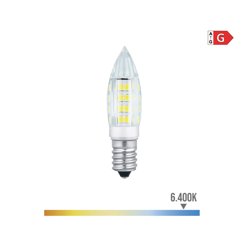 LÂMPADA MINI VELA LED E14 3W 250LM 6400K LUZ FRIA Ø1.6X6,8CM EDM