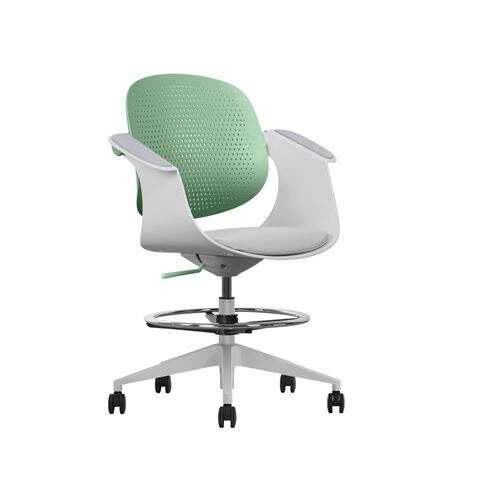 CADEIRA CROMAD DE ESCRITÓRIO ERGONOMICA VERDE E BRANCO