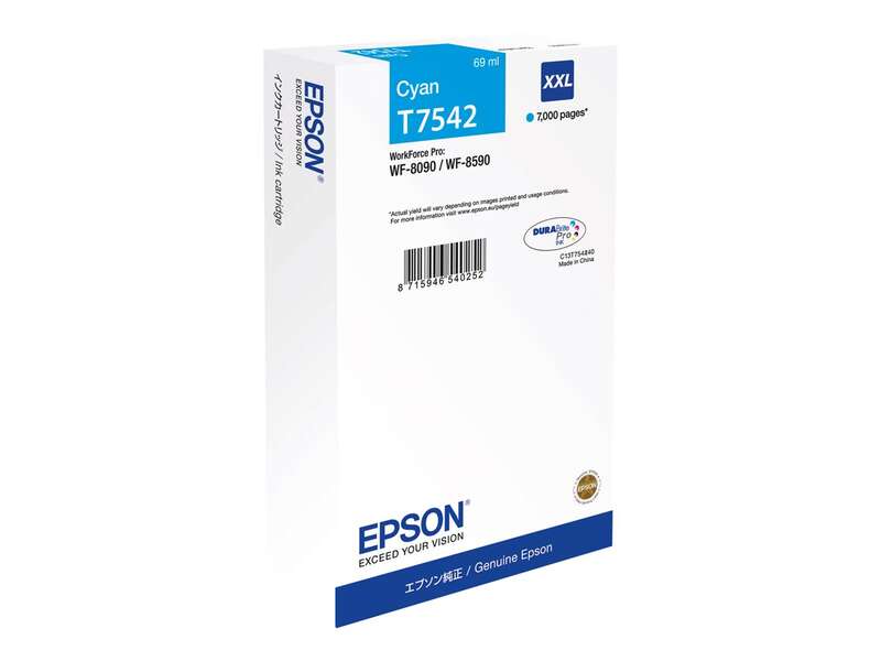 TINTEIRO ORIGINAL EPSON CYAN XXL 10000P WF-8X90- C13T754240