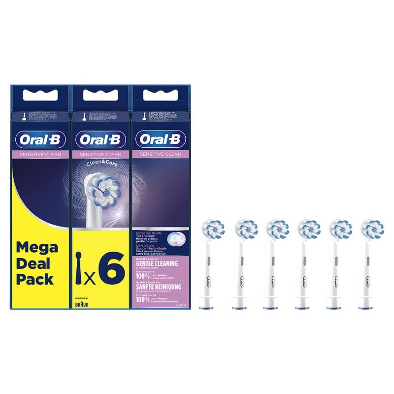 Oral-B Sensitive Clean 80339506 cabeça de escova de dentes 6 unid