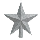 ESTRELA PRATEADA COM PURPURINA PARA ÁRVORE DE NATAL 19X4,2X19CM