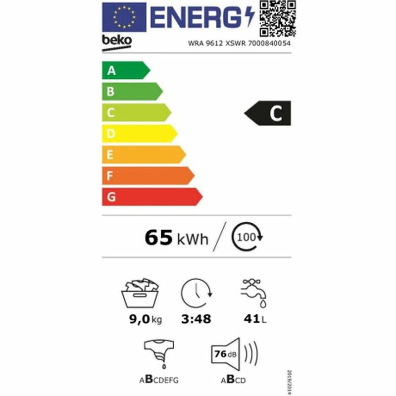 MÁQUINA DE LAVAR ROUPA BEKO WRA9612XSWR 9KG