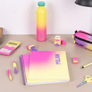CADERNO A4, COM ESPIRAL, CAPA DURA, 90 FOLHAS QUADRICULADAS, SUNS
