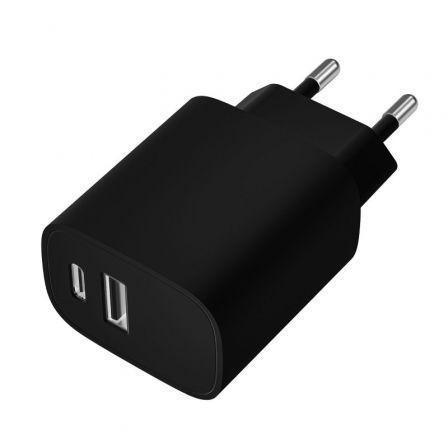 CARGADOR DE PARED LEOTEC LECSPH20W2K 1X USB TIPO-C 1X USB 20W