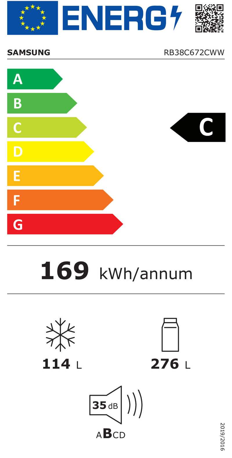 FRIGORÍFICO COMBINADO SAMSUNG RB38C672CWW( NO FROST NO CONGELADOR