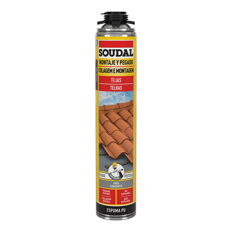 ESPUMA PARA TELHAS PISTOLA CINZA 750ML SOUDAL