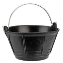 BALDE DE BORRACHA PRETA ITALIANA 10 L, COM CABO DE METAL.