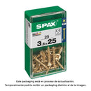 CAIXA 25 UNID. PARAFUSO MADEIRA SPAX CABEZA PLANA YELLOX 3,5X25MM