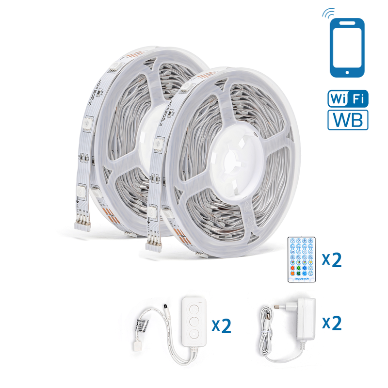 LUZ DE TIRA DE BAIXA TENSÃO INTELIGENTE WIFI WB 18W 1*5M (2 CONJU