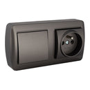 TOMADA FIXA 2P+T 16A 250V~ + COMUTADOR DE ESCADA / INTERRUPTOR 10