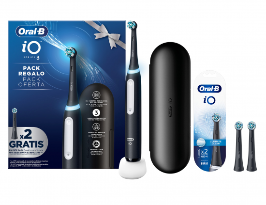 DENTAL ORALB IO3 NEGRO FUNDA VIAJE + 2 CABEZALES