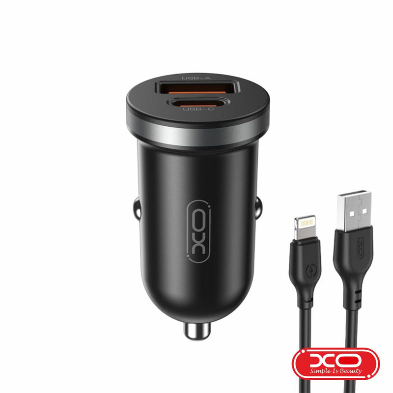 ADAPTADOR ISQUEIRO USB-A PD  USB-C 30W C CABO LIGHTNING XO