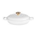 LE CREUSET - CAÇAROLA BAIXA EVOL. 26CM BRANCO POMO DOURADO 211802