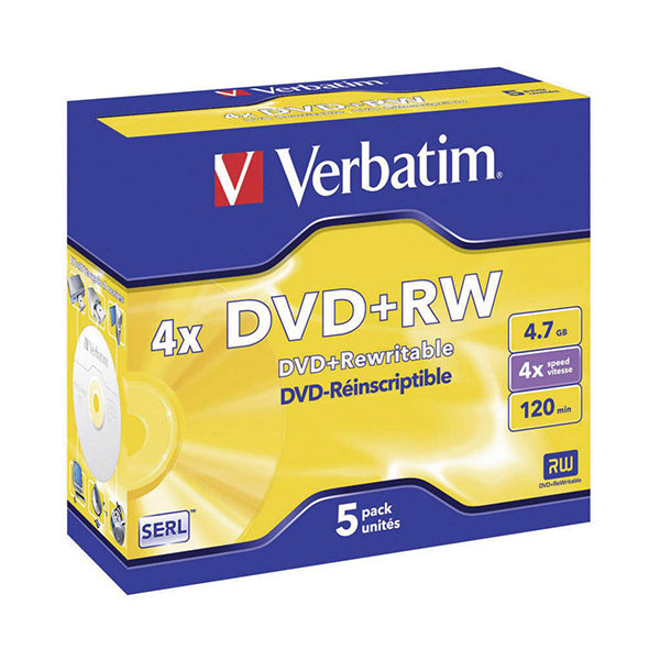 DVD+RW VERBATI.4X 4,7GB ADVANCED-PACK5