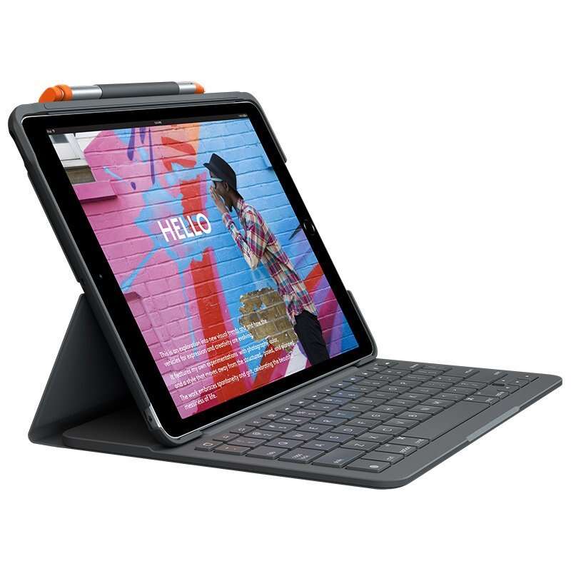 CAPA COM TECLADO EM ESPANHOL BLUETOOTH LOGITECH SLIM IPAD 7 GEN