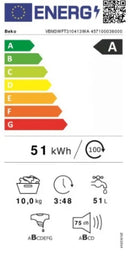 MÁQUINA DE LAVAR ROUPA BEKO VBM3WFT310413WA 10K 1400R DSP ENERGYS