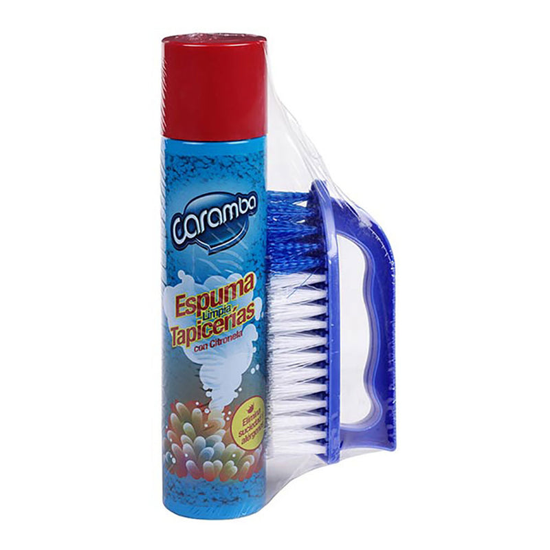 LIMPEZA DE TAPETES ESPUMA 300ML+ESCOVA CARAMBA