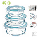 KIT DE 3 RECIPIENTES DE BOROSILICATO REDONDAS KOZINA