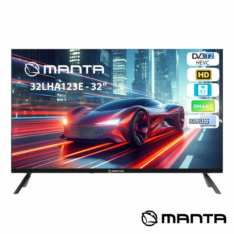 SMART TV DLED FRAMELESS 32" HD HDMI DVB-T2TC MANTA