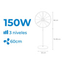 VENTOINHA INDUSTRIAL DE PÉ 150 W, PRETO, Ø60 CM