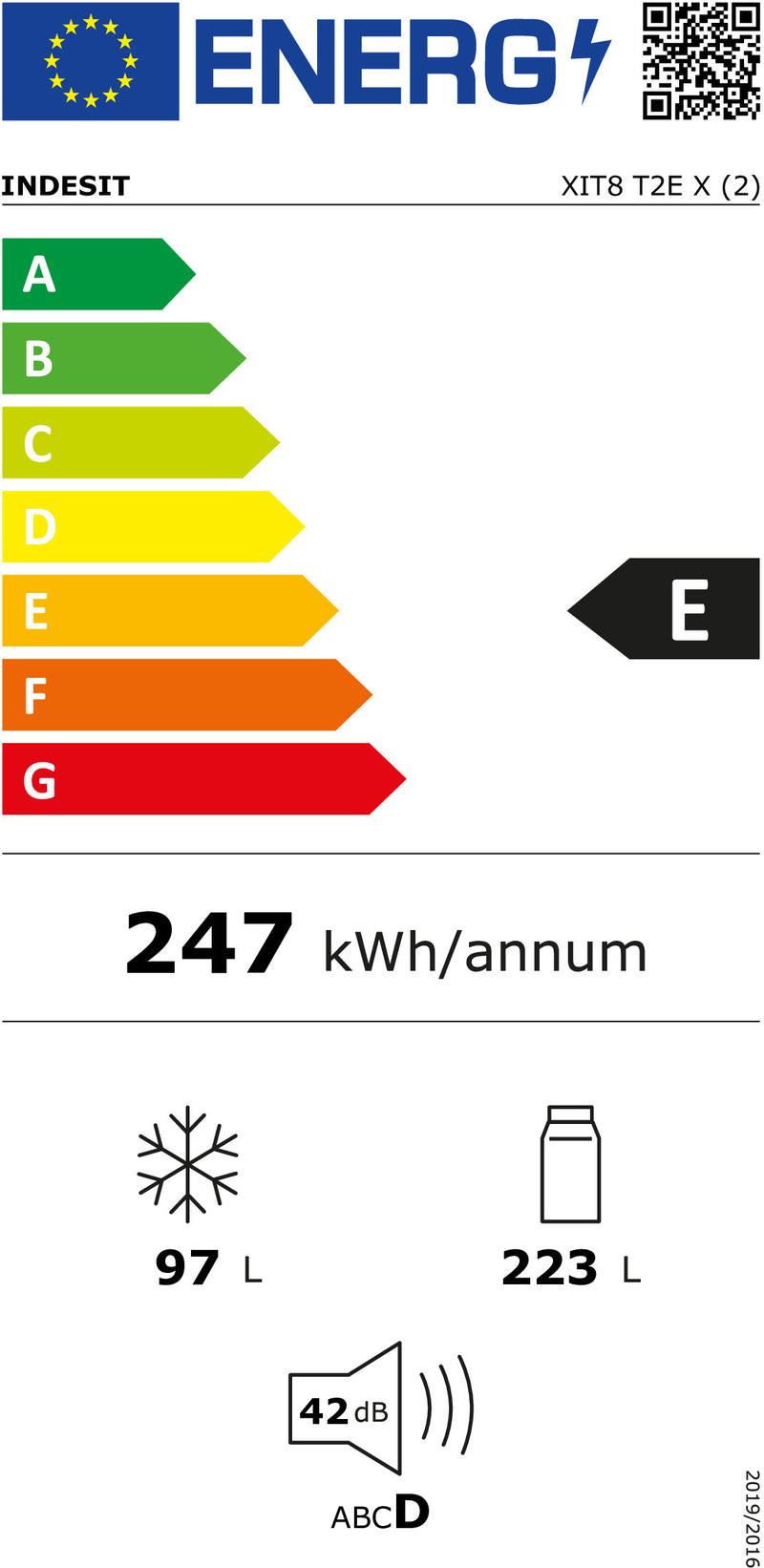 Indesit XIT8 T2E X frigorífico e congelador Independente 320 l Aç