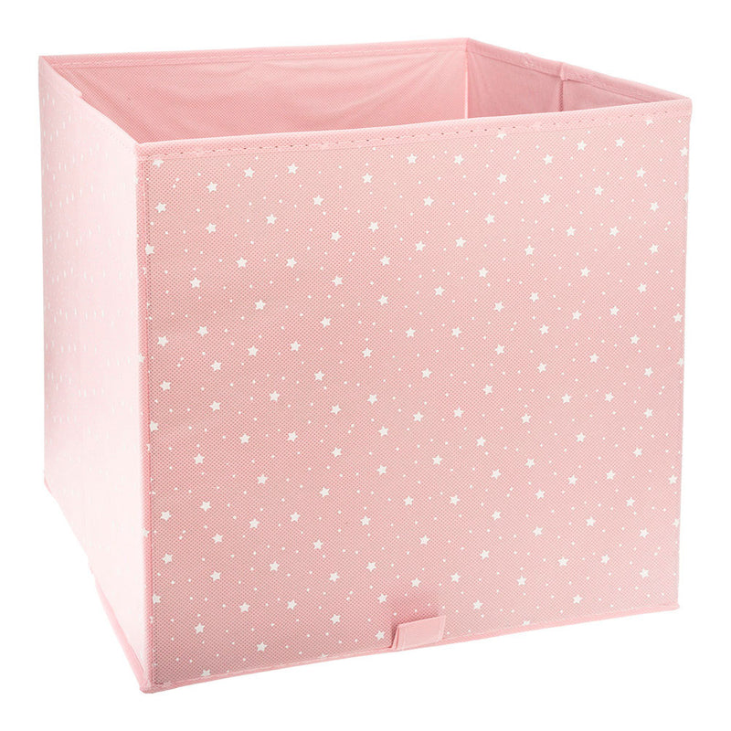 CESTO DE ORGANIZAÇÃO INFANTIL COR DE ROSA. MEDIDAS 29X29X29CM