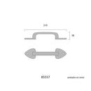 PUXADOR PORTA STANDARD 210MM FORJA PRETO EDM
