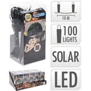 GRINALDA LED, BRANCO QUENTE, 100 LEDS, SOLAR, 12M.