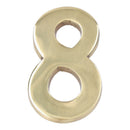NUMERO 8 LATÃO POLIDO 10CM FIXAÇÃO INVISIVEL EDM