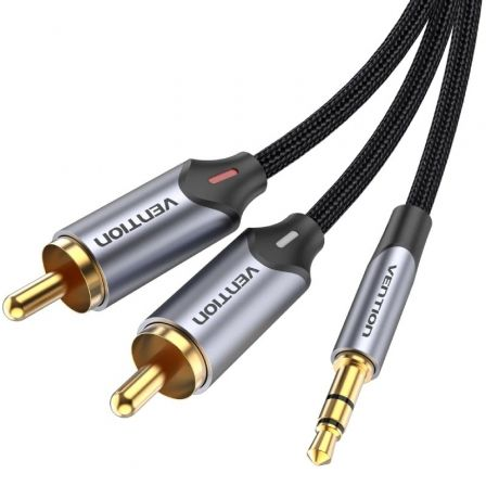 CABLE AUDIO VENTION BCNBL 2X RCA MACHO - JACK 3.5 MACHO 10M GRIS