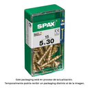 CAIXA 15UN PARAFUSO MADEIRA SPAX CAB. PLANA YELLOX 5,0X30MM SPAX