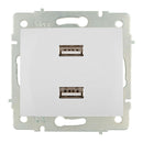 CARREGADOR DUPLO USB 230V 5V 4200MA BRANCO DE ENCASTRAR ERP2USB S